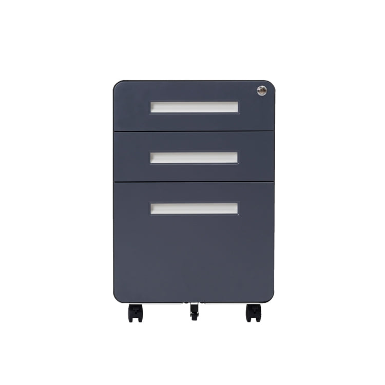 [US Warehouse] 3-Drawer Mobile File Cabinet Wheel Anti-tilt Mechanism Casters Lockable Storage Cabinet