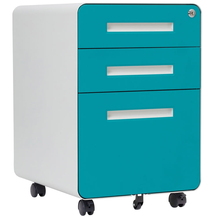 [US Warehouse] 3-Drawer Mobile File Cabinet Wheel Anti-tilt Mechanism Casters Lockable Storage Cabinet