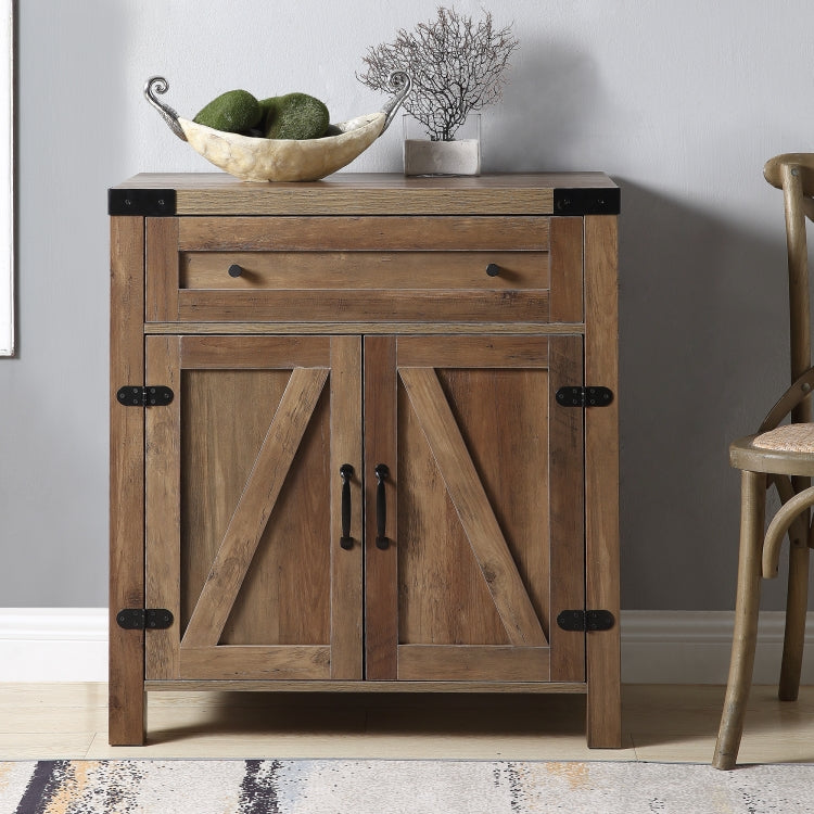 [US Warehouse] Entryway Hallway Living Room Rustic Console Table with Drawer and Storage, Size: 76 x 40 x 84cm(Dark Wood)