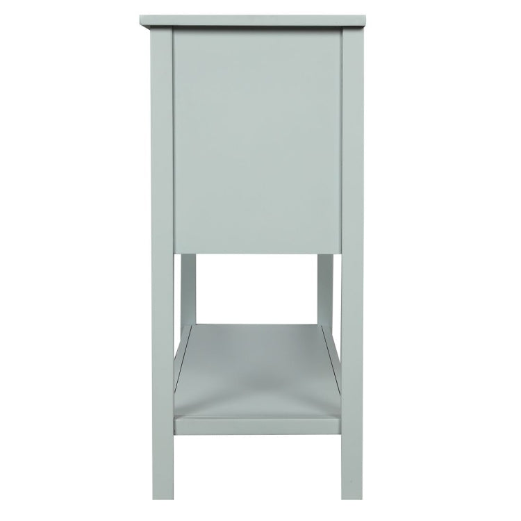 [US Warehouse] Living Room Modern Console Table Sofa Table with 4 Drawers & 1 Cabinet & 1 Shelf