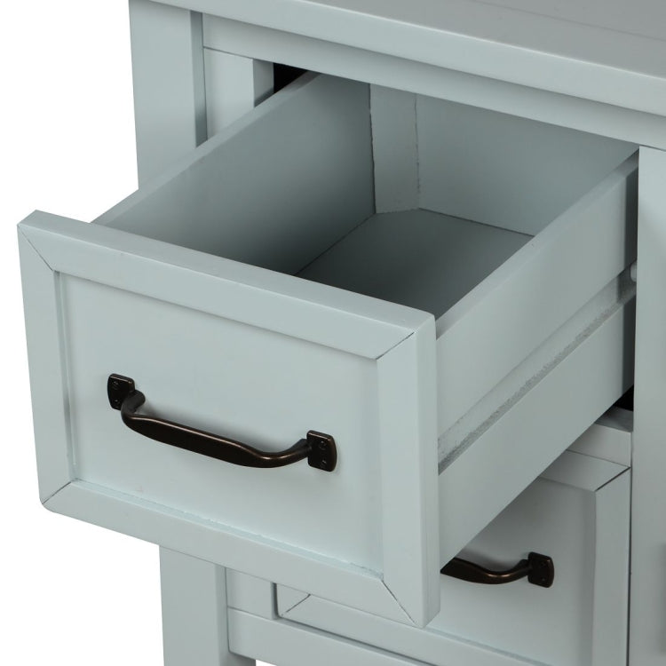 [US Warehouse] Living Room Modern Console Table Sofa Table with 4 Drawers & 1 Cabinet & 1 Shelf
