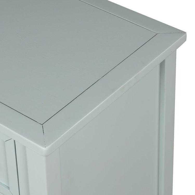 [US Warehouse] Living Room Modern Console Table Sofa Table with 4 Drawers & 1 Cabinet & 1 Shelf