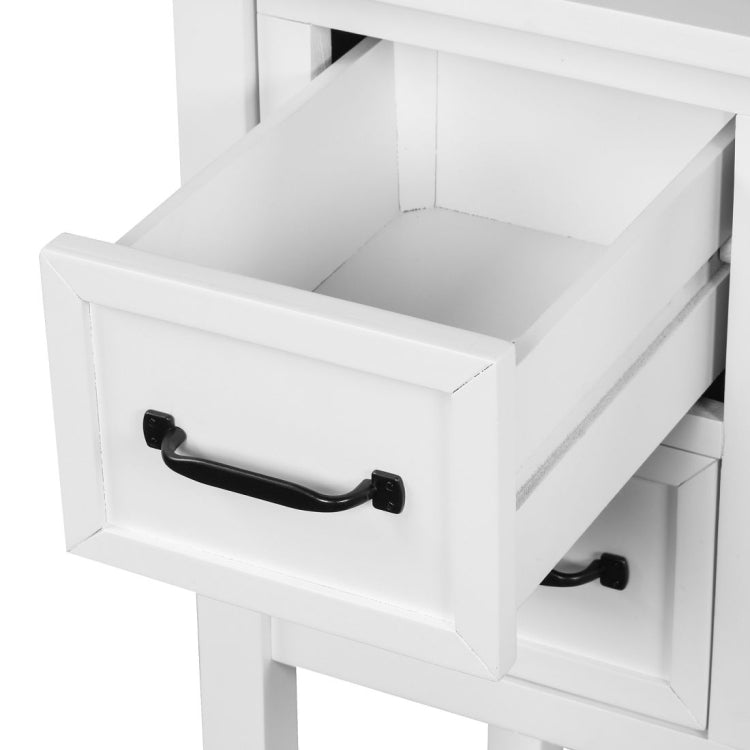 [US Warehouse] Living Room Modern Console Table Sofa Table with 4 Drawers & 1 Cabinet & 1 Shelf