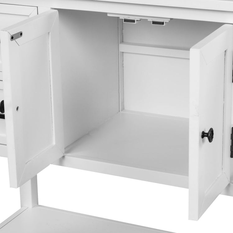 [US Warehouse] Living Room Modern Console Table Sofa Table with 4 Drawers & 1 Cabinet & 1 Shelf