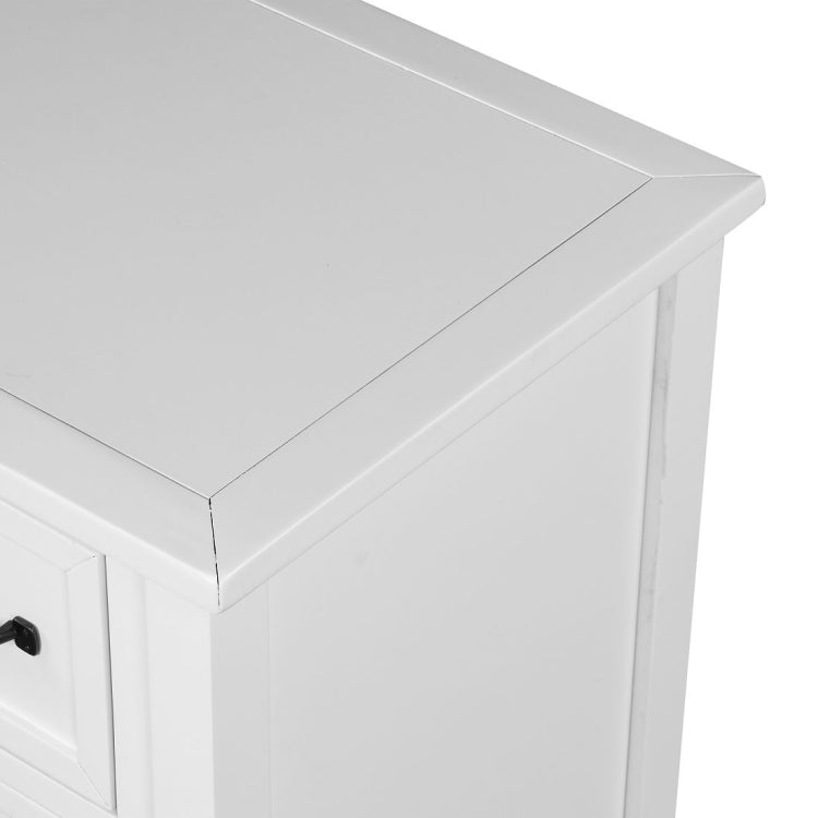 [US Warehouse] Living Room Modern Console Table Sofa Table with 4 Drawers & 1 Cabinet & 1 Shelf
