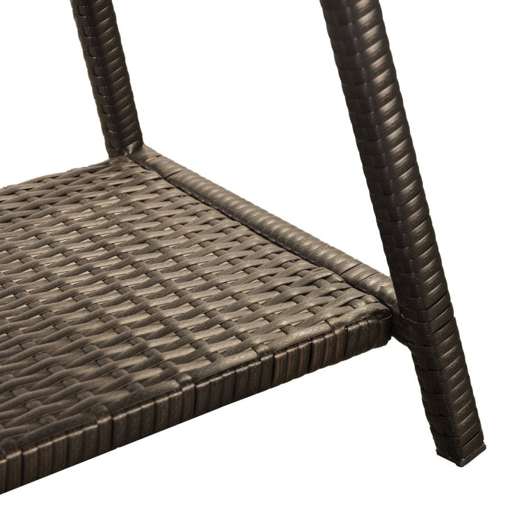 [US Warehouse] 4 in 1 Table x 1 + Sofa x 1 + Chairs x 2 Rattan Sofa Seating Group Outdoor Rattan Sofa with Cushions