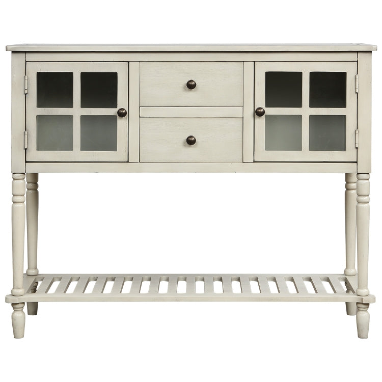 [US Warehouse] Farmhouse Buffet Living Room Storage Cabinet  Sideboard Console Table with Bottom Shelf, Size: 107 x 36 x 87cm