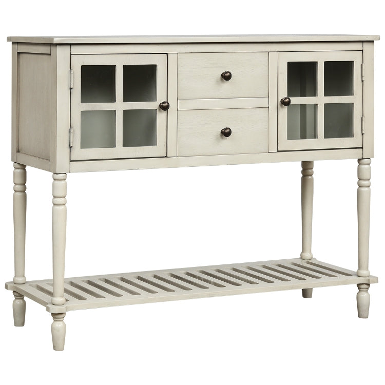 [US Warehouse] Farmhouse Buffet Living Room Storage Cabinet  Sideboard Console Table with Bottom Shelf, Size: 107 x 36 x 87cm
