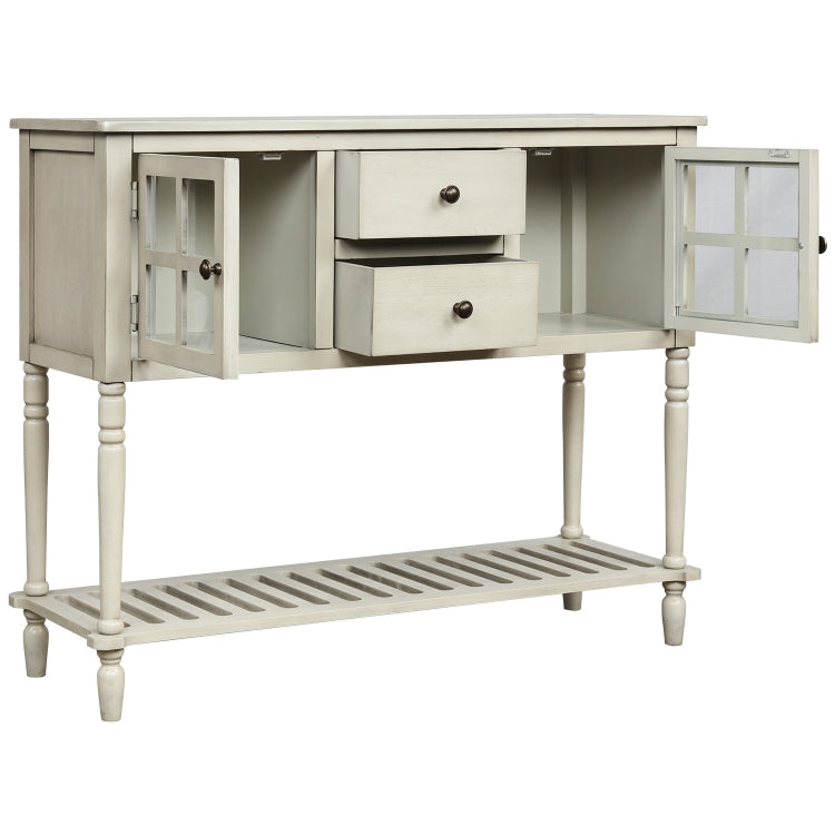 [US Warehouse] Farmhouse Buffet Living Room Storage Cabinet  Sideboard Console Table with Bottom Shelf, Size: 107 x 36 x 87cm