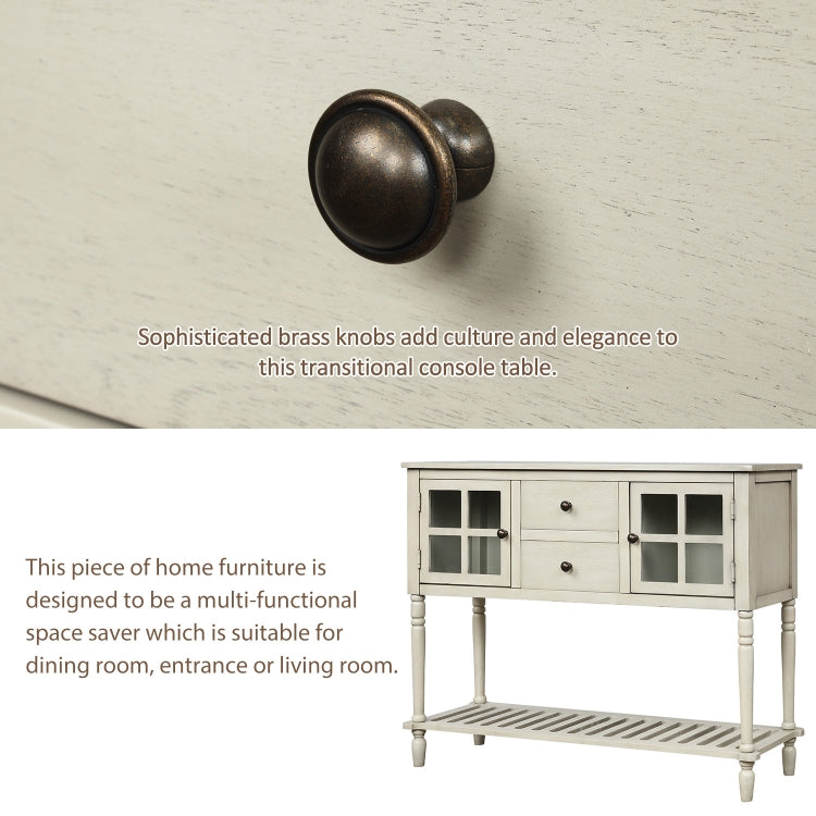 [US Warehouse] Farmhouse Buffet Living Room Storage Cabinet  Sideboard Console Table with Bottom Shelf, Size: 107 x 36 x 87cm