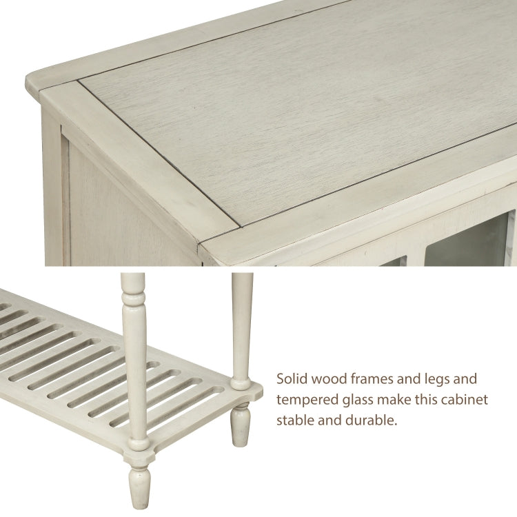 [US Warehouse] Farmhouse Buffet Living Room Storage Cabinet  Sideboard Console Table with Bottom Shelf, Size: 107 x 36 x 87cm