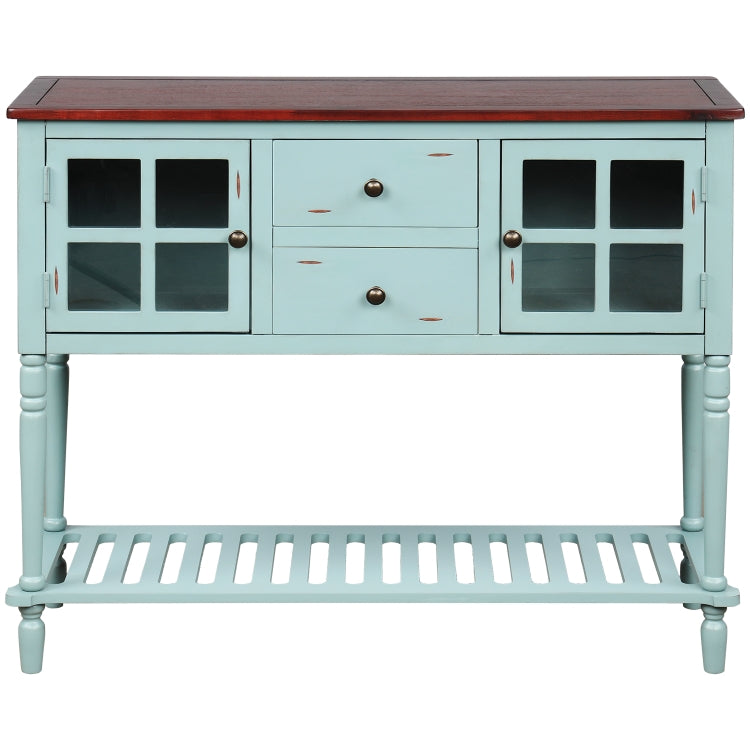 [US Warehouse] Farmhouse Buffet Living Room Storage Cabinet  Sideboard Console Table with Bottom Shelf, Size: 107 x 36 x 87cm