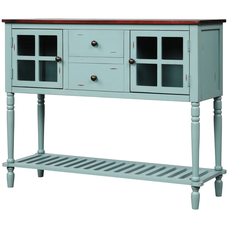 [US Warehouse] Farmhouse Buffet Living Room Storage Cabinet  Sideboard Console Table with Bottom Shelf, Size: 107 x 36 x 87cm