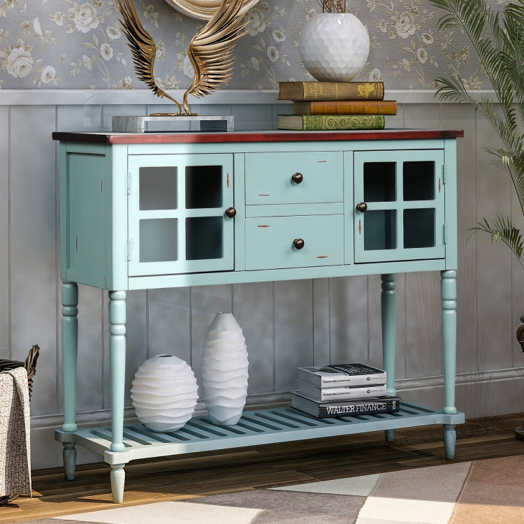 [US Warehouse] Farmhouse Buffet Living Room Storage Cabinet  Sideboard Console Table with Bottom Shelf, Size: 107 x 36 x 87cm