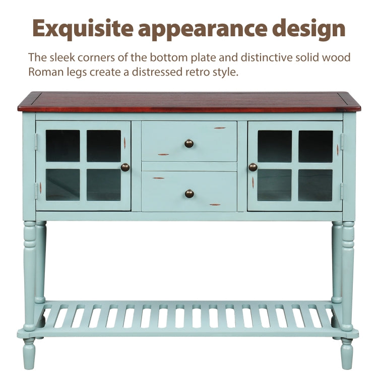 [US Warehouse] Farmhouse Buffet Living Room Storage Cabinet  Sideboard Console Table with Bottom Shelf, Size: 107 x 36 x 87cm
