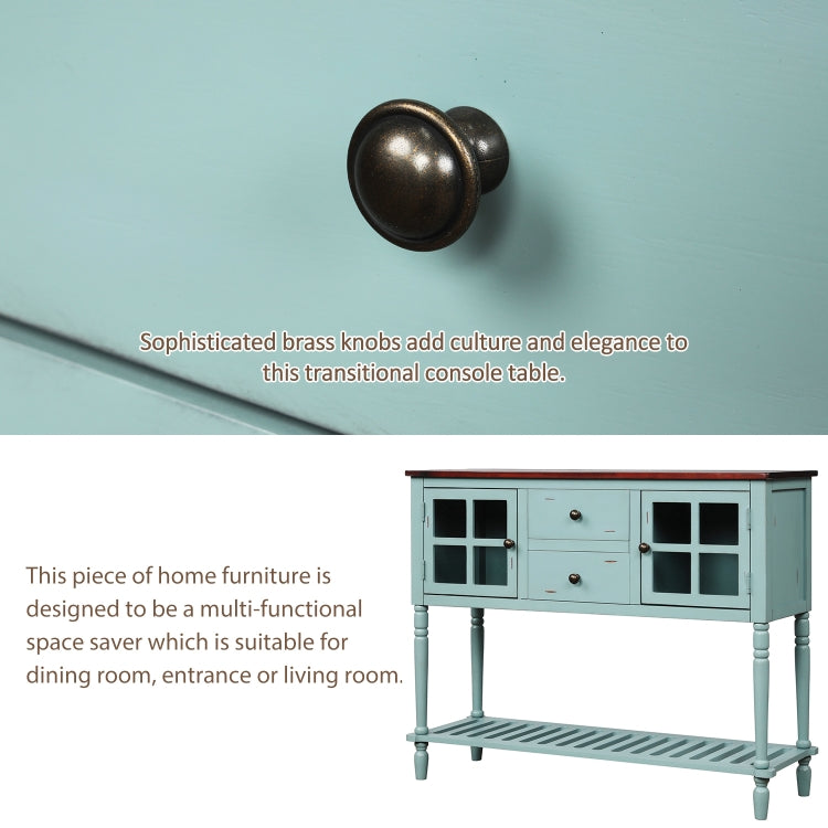 [US Warehouse] Farmhouse Buffet Living Room Storage Cabinet  Sideboard Console Table with Bottom Shelf, Size: 107 x 36 x 87cm