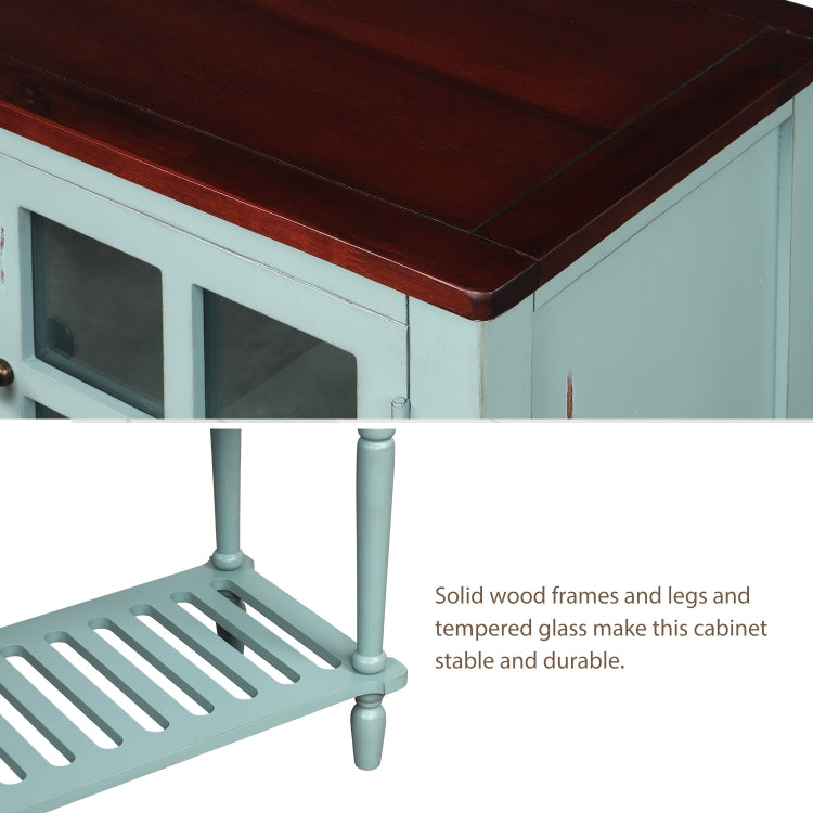 [US Warehouse] Farmhouse Buffet Living Room Storage Cabinet  Sideboard Console Table with Bottom Shelf, Size: 107 x 36 x 87cm