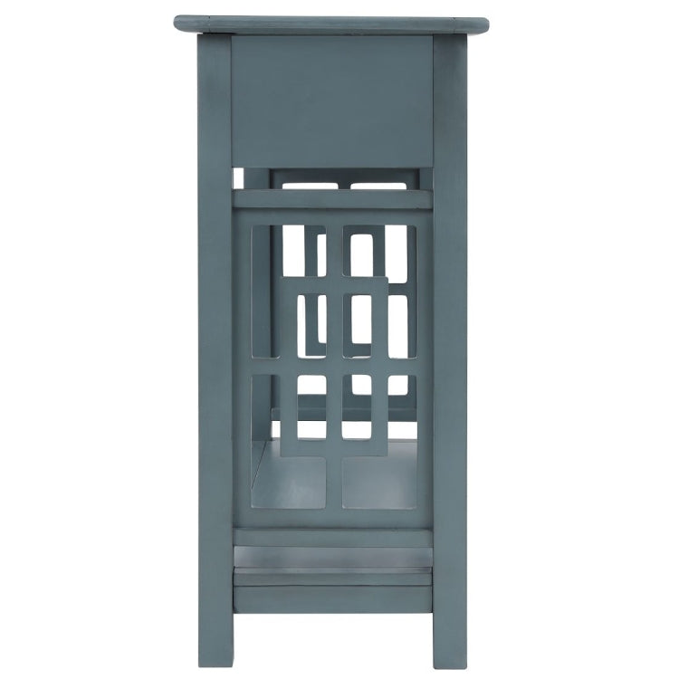 [US Warehouse] Entryway Accent Sofa Table Storage and Displaying Decor Console Table with 2 Drawers and Bottom Shelf, Size: 91 x 36 x 76cm