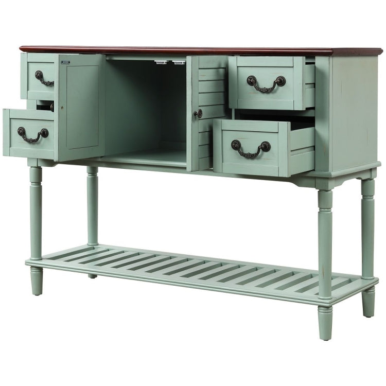 [US Warehouse] Console Table Sideboard Entryway Sofa Table with Shutter Doors and 4 Storage Drawers, Size: 115 x 38 x 87cm