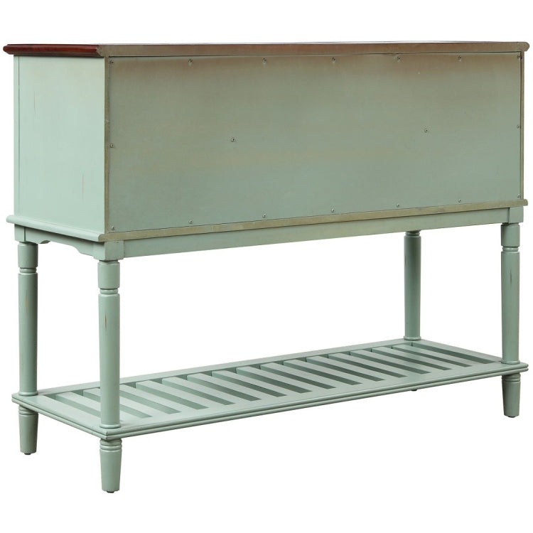 [US Warehouse] Console Table Sideboard Entryway Sofa Table with Shutter Doors and 4 Storage Drawers, Size: 115 x 38 x 87cm