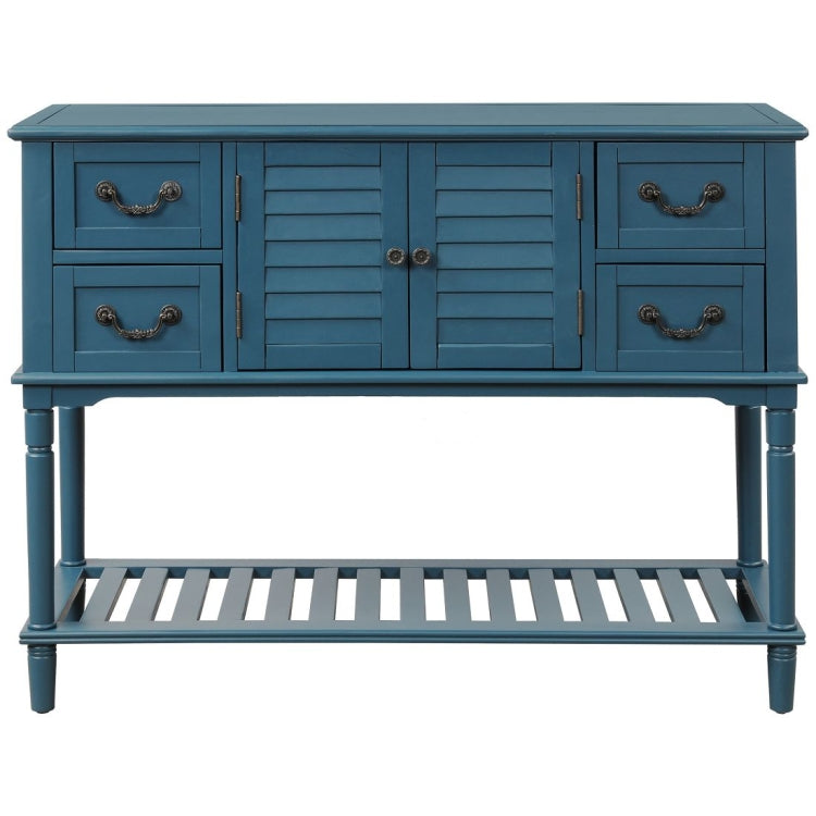 [US Warehouse] Console Table Sideboard Entryway Sofa Table with Shutter Doors and 4 Storage Drawers, Size: 115 x 38 x 87cm