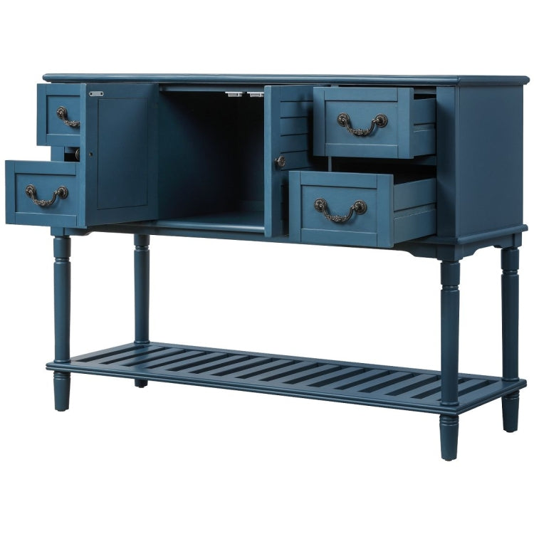 [US Warehouse] Console Table Sideboard Entryway Sofa Table with Shutter Doors and 4 Storage Drawers, Size: 115 x 38 x 87cm