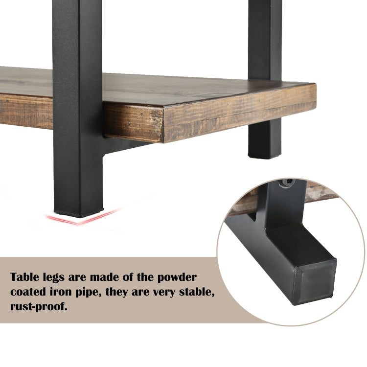 [US Warehouse] Easy Assembly Rectangle Rustic Natural Coffee Table with Storage Shelf for Living Room, Size: 107x 56 x 47cm