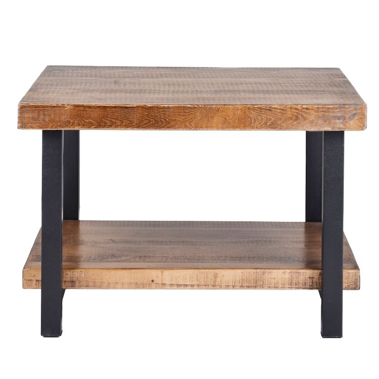 [US Warehouse] Living Room Rustic Natural Coffee Table with Storage Shelf, Size: 56 x 56 x 47cm
