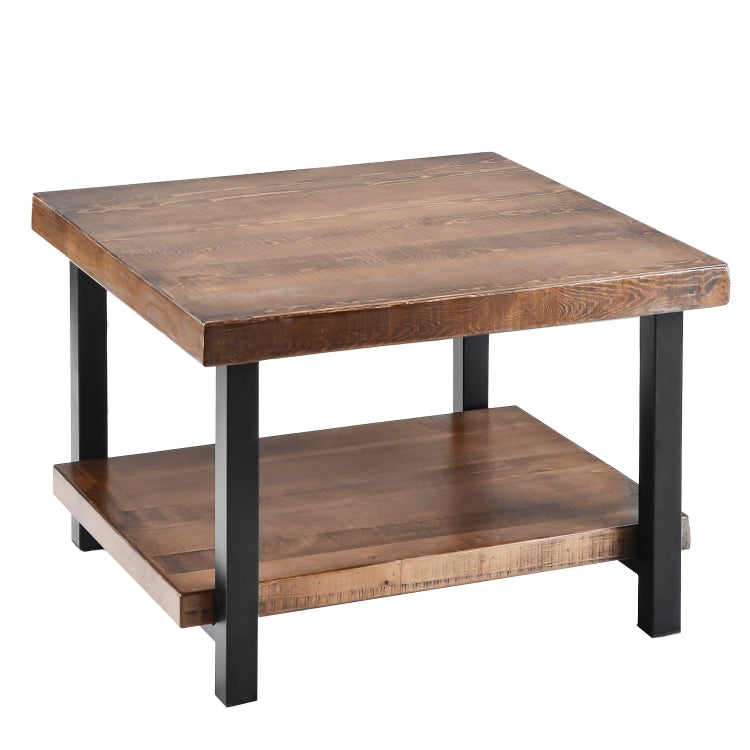 [US Warehouse] Living Room Rustic Natural Coffee Table with Storage Shelf, Size: 56 x 56 x 47cm