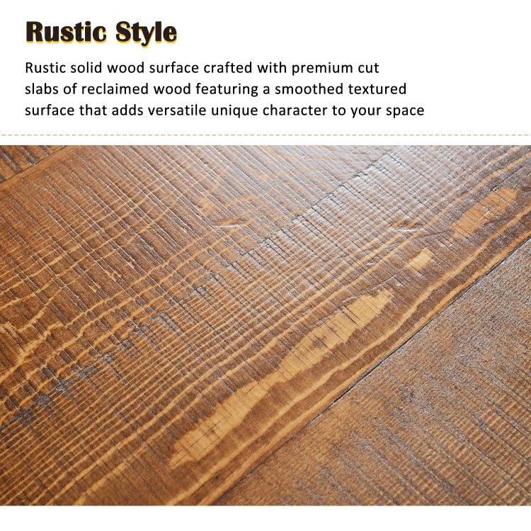 [US Warehouse] Living Room Rustic Natural Coffee Table with Storage Shelf, Size: 56 x 56 x 47cm