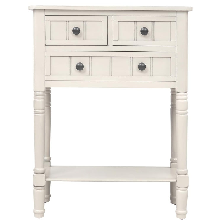[US Warehouse] Living Room Rustic Natural Coffee Table with Storage Shelf, Size: 60 x 33 x 79cm(Ivory White)