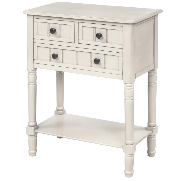 [US Warehouse] Living Room Rustic Natural Coffee Table with Storage Shelf, Size: 60 x 33 x 79cm(Ivory White)