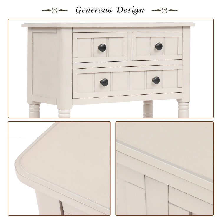 [US Warehouse] Living Room Rustic Natural Coffee Table with Storage Shelf, Size: 60 x 33 x 79cm(Ivory White)