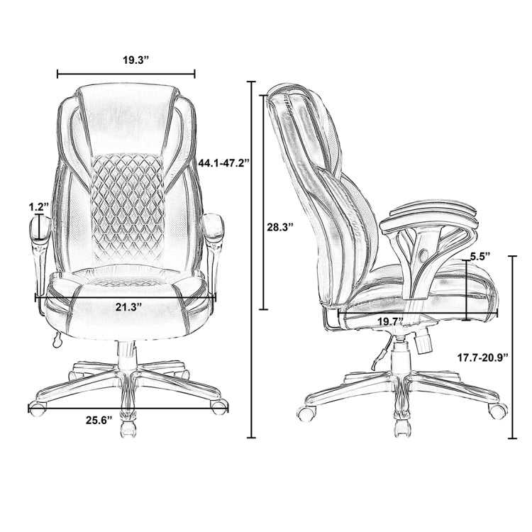 [US Warehouse] Home Office PU Leather High Back Office Chairs Ergonomic Computer Chairs