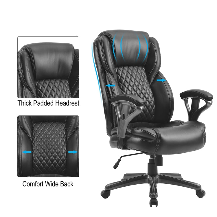 [US Warehouse] Home Office PU Leather High Back Office Chairs Ergonomic Computer Chairs