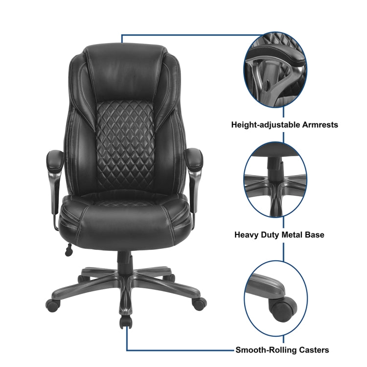 [US Warehouse] Home Office PU Leather High Back Office Chairs Ergonomic Computer Chairs
