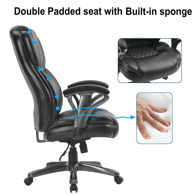 [US Warehouse] Home Office PU Leather High Back Office Chairs Ergonomic Computer Chairs