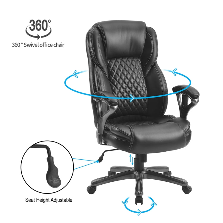 [US Warehouse] Home Office PU Leather High Back Office Chairs Ergonomic Computer Chairs