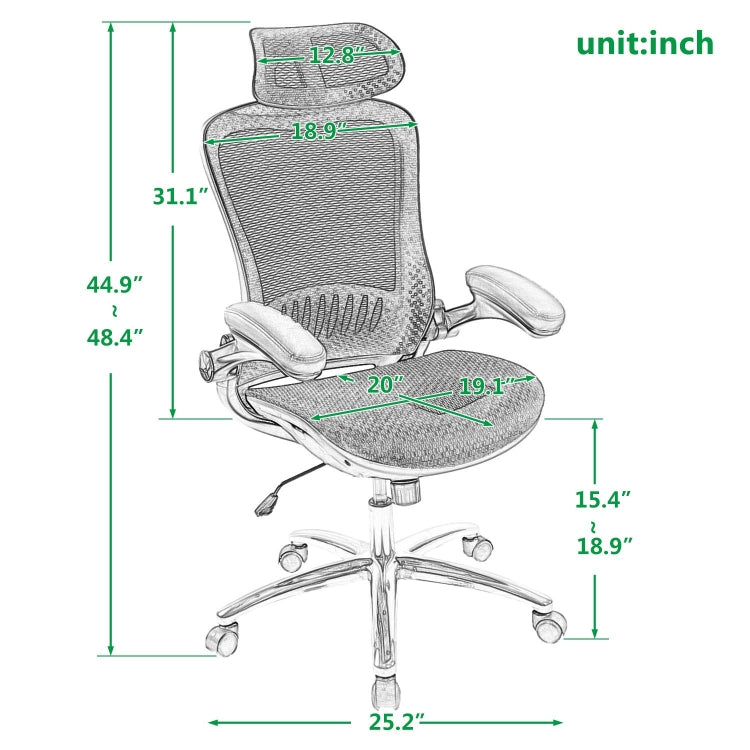 [US Warehouse] Ergonomic Mesh Adjustable Home Desk Office Chairs