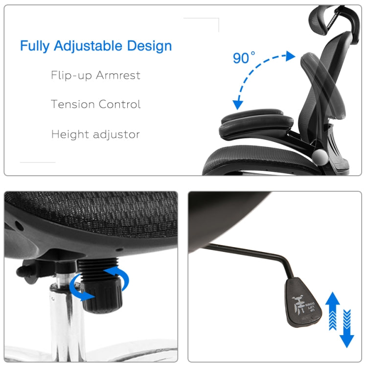 [US Warehouse] Ergonomic Mesh Adjustable Home Desk Office Chairs
