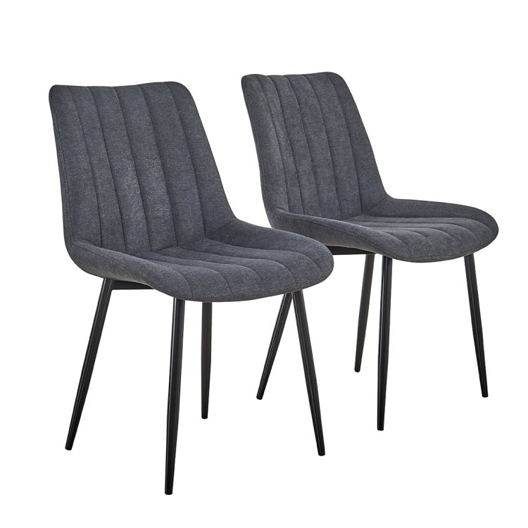 [US Warehouse] 2 PCS / Set PU + Soft Upholstery Breathable and Comfortable Dining Chairs(Black)