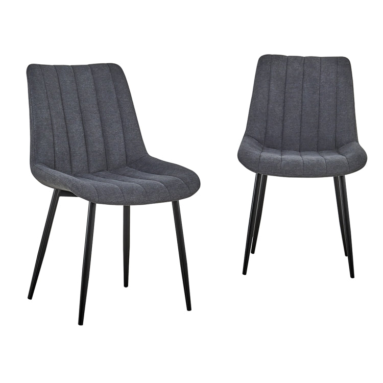 [US Warehouse] 2 PCS / Set PU + Soft Upholstery Breathable and Comfortable Dining Chairs(Black)