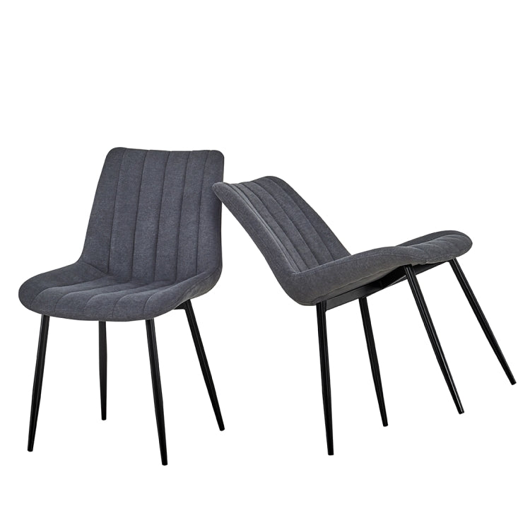 [US Warehouse] 2 PCS / Set PU + Soft Upholstery Breathable and Comfortable Dining Chairs(Black)