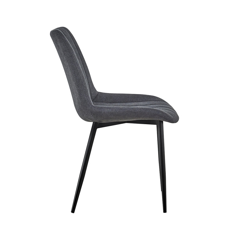 [US Warehouse] 2 PCS / Set PU + Soft Upholstery Breathable and Comfortable Dining Chairs(Black)