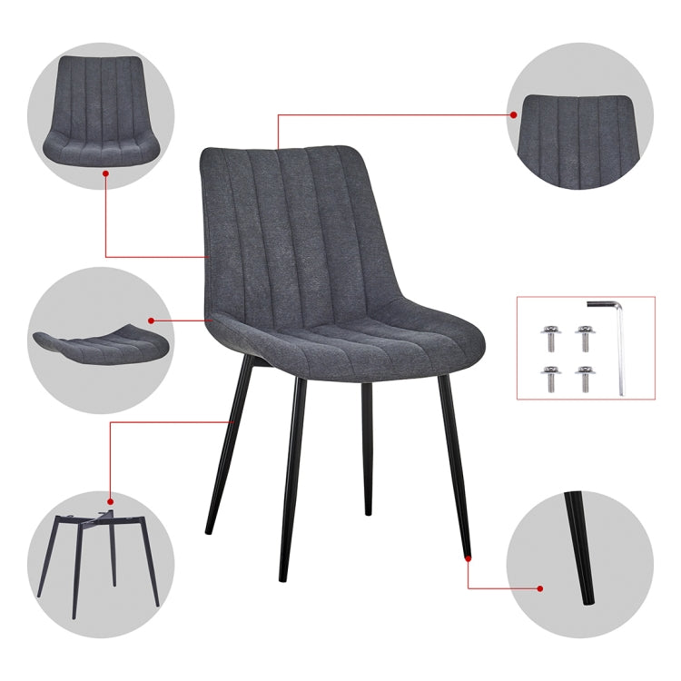 [US Warehouse] 2 PCS / Set PU + Soft Upholstery Breathable and Comfortable Dining Chairs(Black)