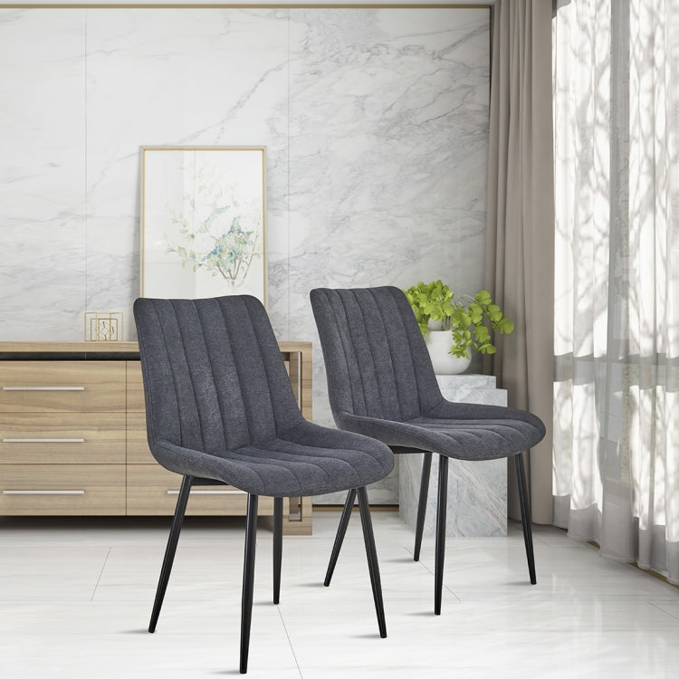 [US Warehouse] 2 PCS / Set PU + Soft Upholstery Breathable and Comfortable Dining Chairs(Black)