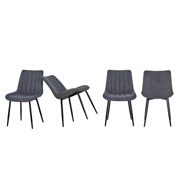 [US Warehouse] 4 PCS / Set PU + Soft Upholstery Breathable and Comfortable Dining Chairs
