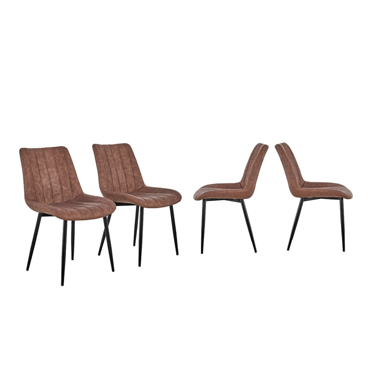 [US Warehouse] 4 PCS / Set PU + Soft Upholstery Breathable and Comfortable Dining Chairs