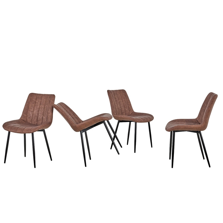 [US Warehouse] 4 PCS / Set PU + Soft Upholstery Breathable and Comfortable Dining Chairs