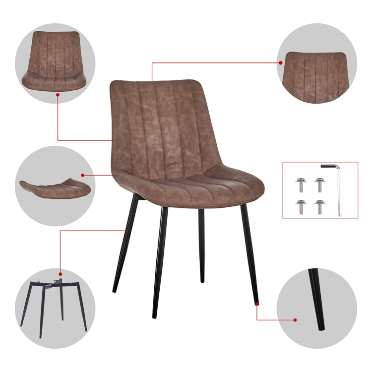 [US Warehouse] 4 PCS / Set PU + Soft Upholstery Breathable and Comfortable Dining Chairs